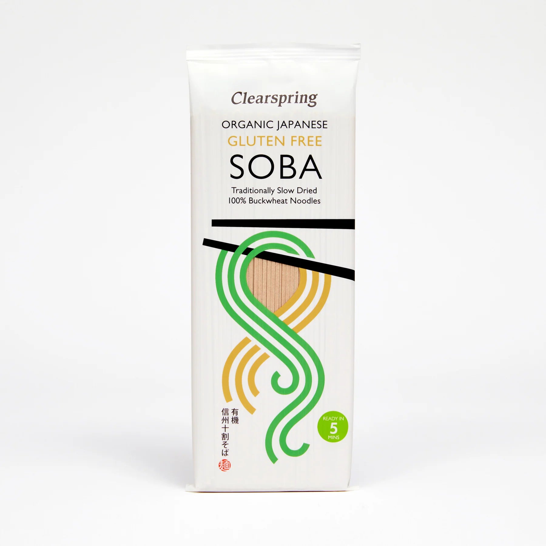 Noodles |Organic Japanese 100% Buckwheat Soba- Traditionally Slow Dried 100% Buckwheat Noodles - Gluten Free, Low In Fat, High In Fibre And Protein - Clearspring - 200gm