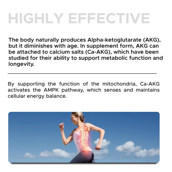 Ca - Akg | (Calcium Alpha-Ketoglutarate) - Vegan, Gluten Free, Dairy Free & Gmo Free - Decode Age - 30 Capsules