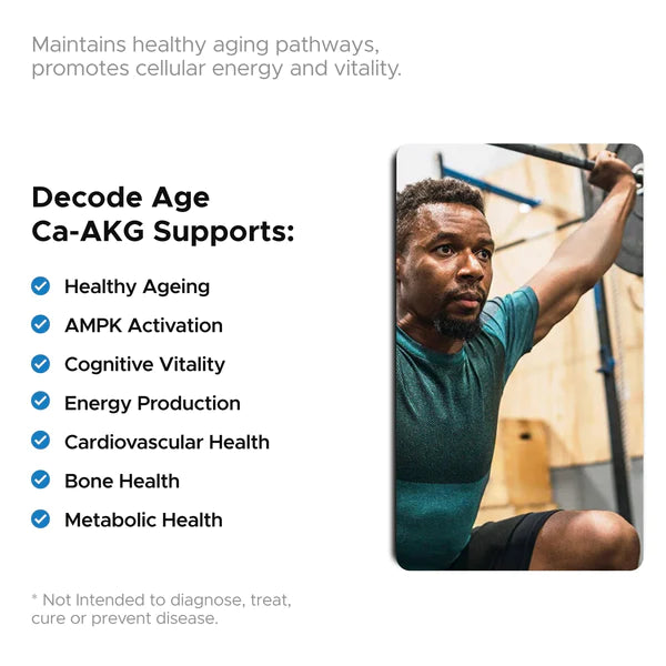 Ca - Akg | (Calcium Alpha-Ketoglutarate) - Vegan, Gluten Free, Dairy Free & Gmo Free - Decode Age - 30 Capsules