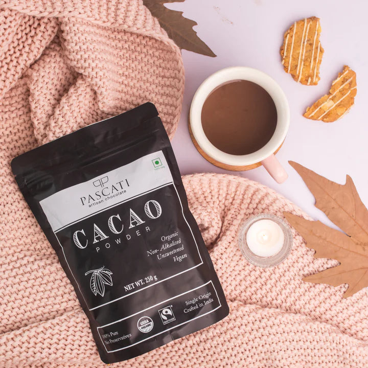Cacao Powder | Unsweetened - USDA Organic - Vegan & No Added Preservatives - Pascati - 250gm