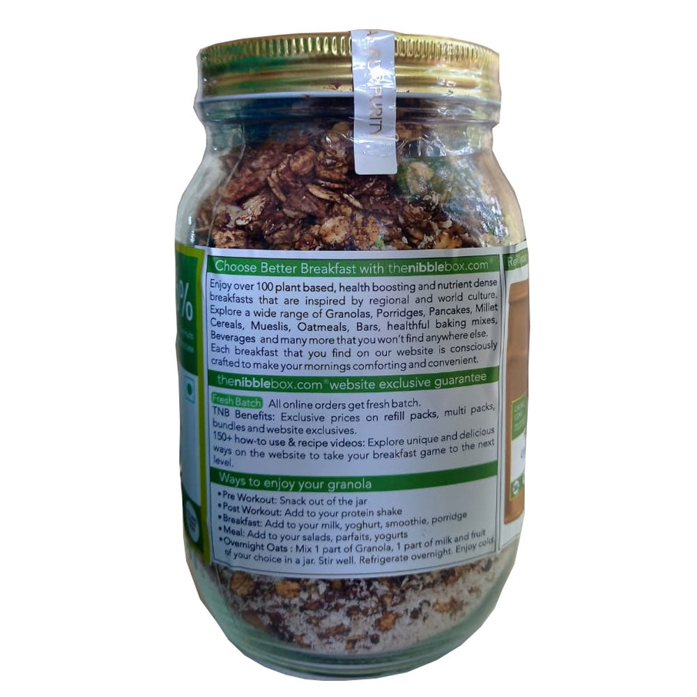 Granola | Cacao Cove Granola - 36% Dry Fruit - Vegan & Gluten Free - The Nibble Box - 500gm