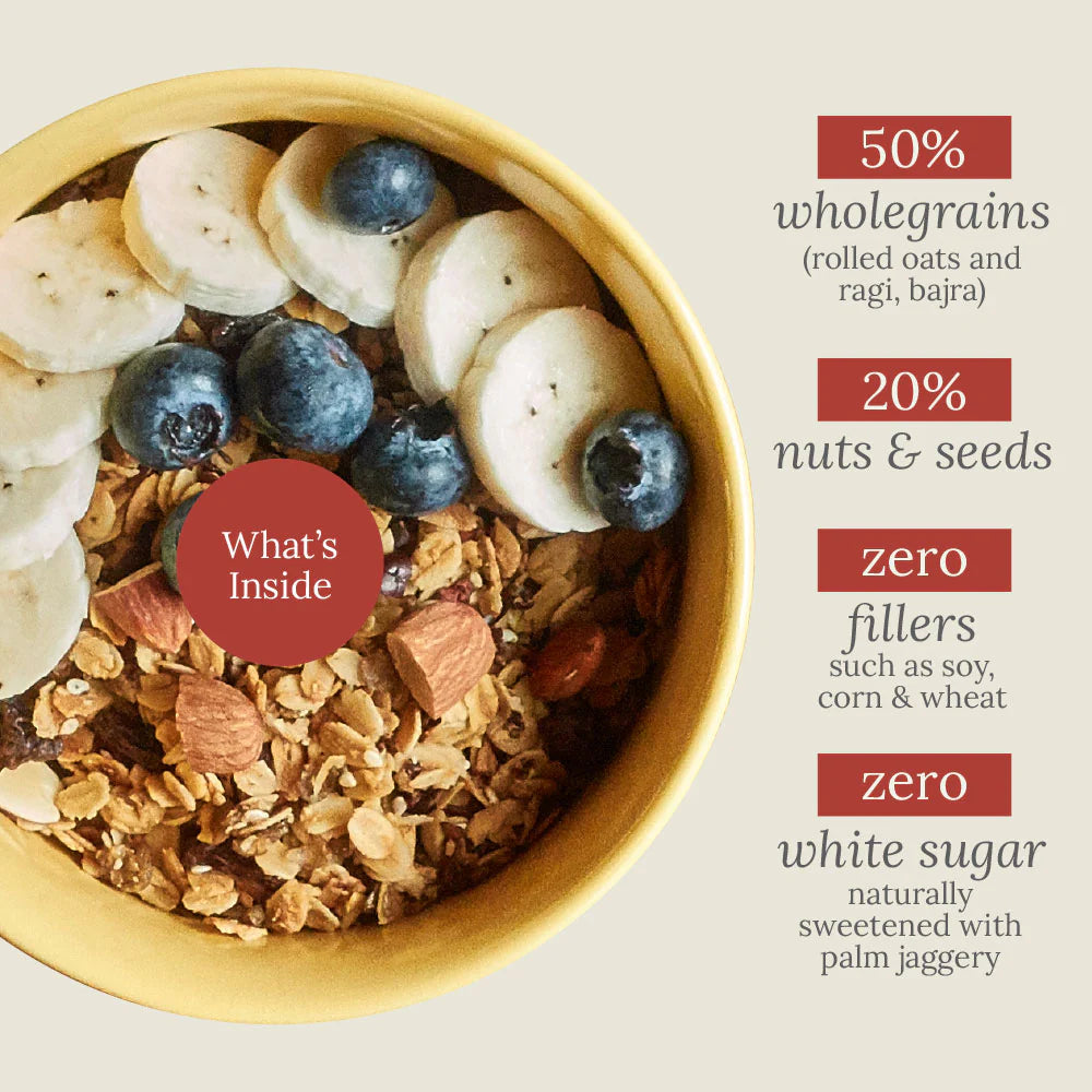 Toasted Millet Muesli - Roasted Cacao Bean & Raisin - Wingreens Harvest - 250gm