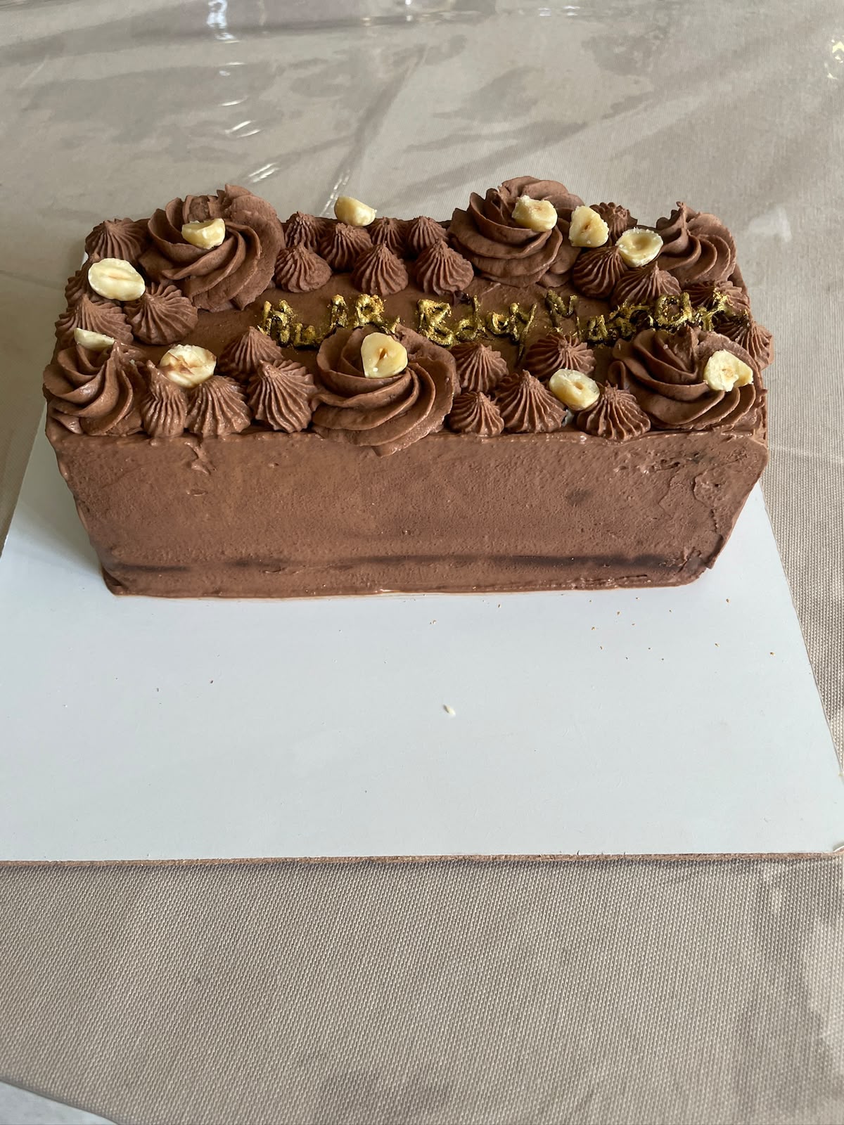 Cake | Chocolate Hazelnut Cake (Chocolate Sponge) -Filled and topped with hazelnut- Vegan Gluten Free & Refined Sugar Free ,Oil Free- Nature&