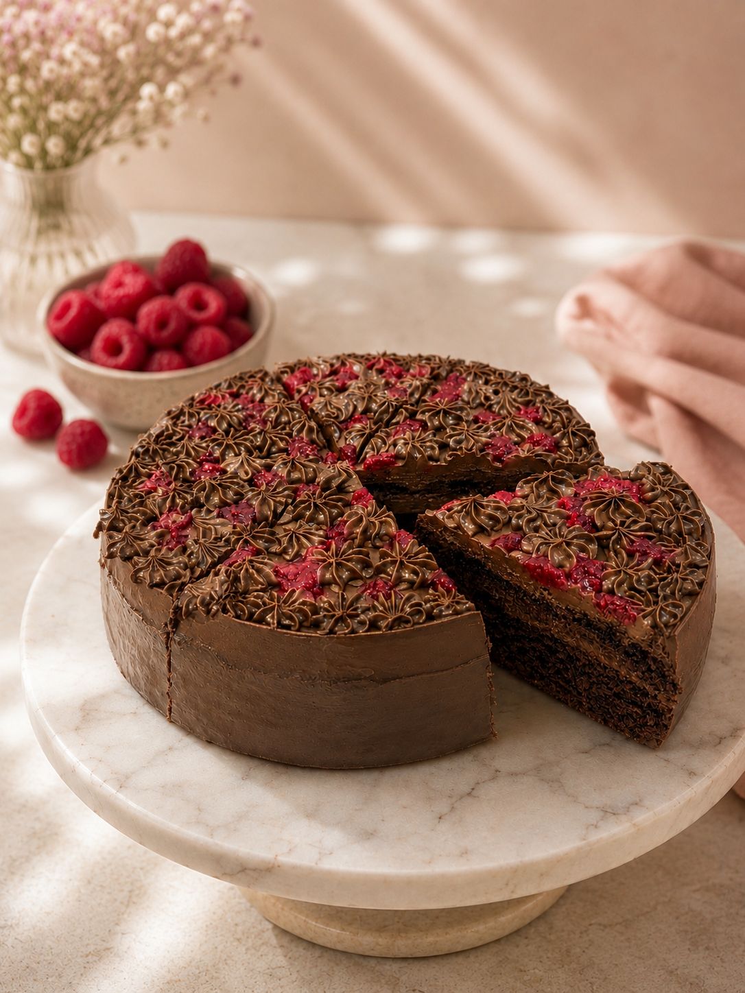 Cake | Raspberry Chocolate Cake - Vegan, Gluten Free & Sugar Free - Nature&