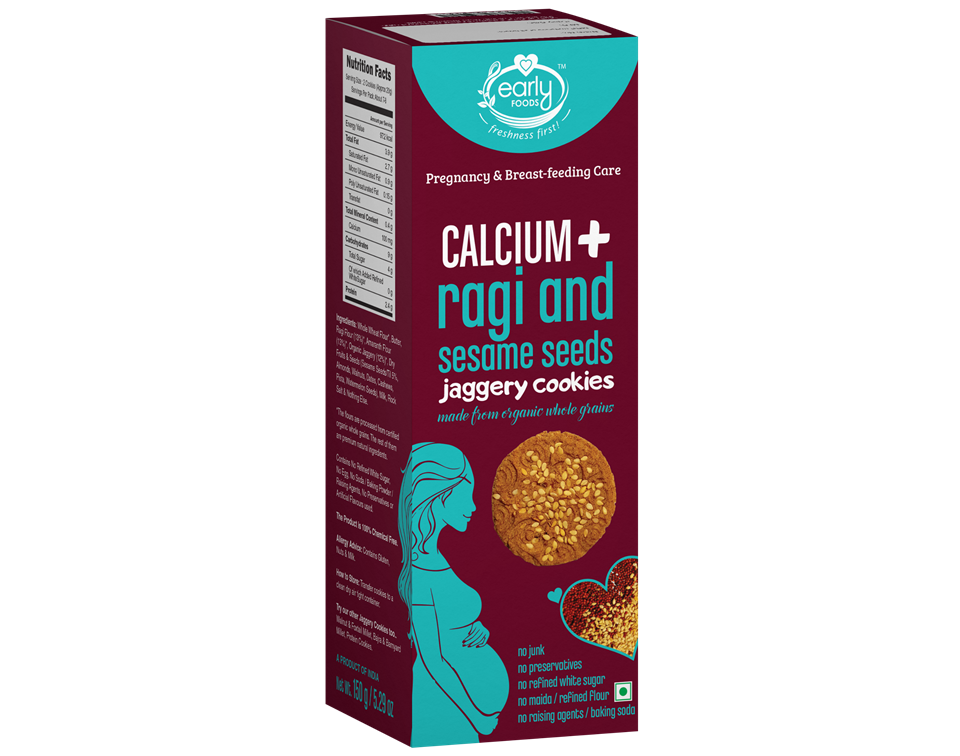 Cookies | Calcium+ Ragi And Sesame Seeds Jaggery Cookies – No Refined Sugar, No Maida & No Soda – Early Foods – 150gm