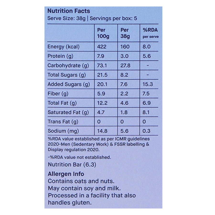 Calm Blueberry With Ashwagandha (Super Food Bar) - Indian - Gluten Free, No Refined Sugar & Support Immunity - Jungly Delights - 38gm