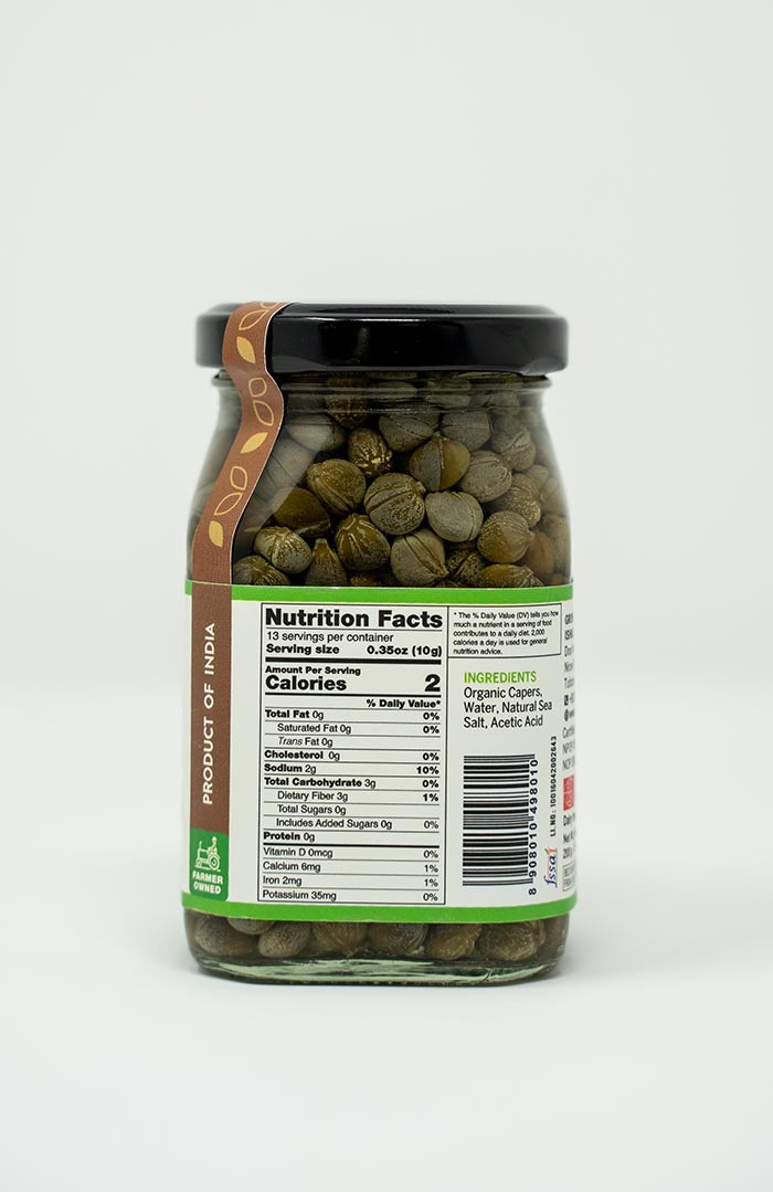 Capers in Brine Medium - Ishka Farms - 200gm