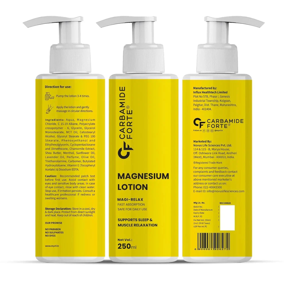 Magnesium Lotion | Magnesium Lotion For Feet, Sleep Support, Muscle Recovery & Pain Relief - Carbamide Forte - 250ml