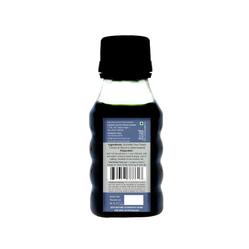 Butterfly Pea Flower Extract | All Natural – Vegan, Gluten Free, Alcohol Free, No added Sugar & No Artificial Ingredients – Carmine County – 50ml