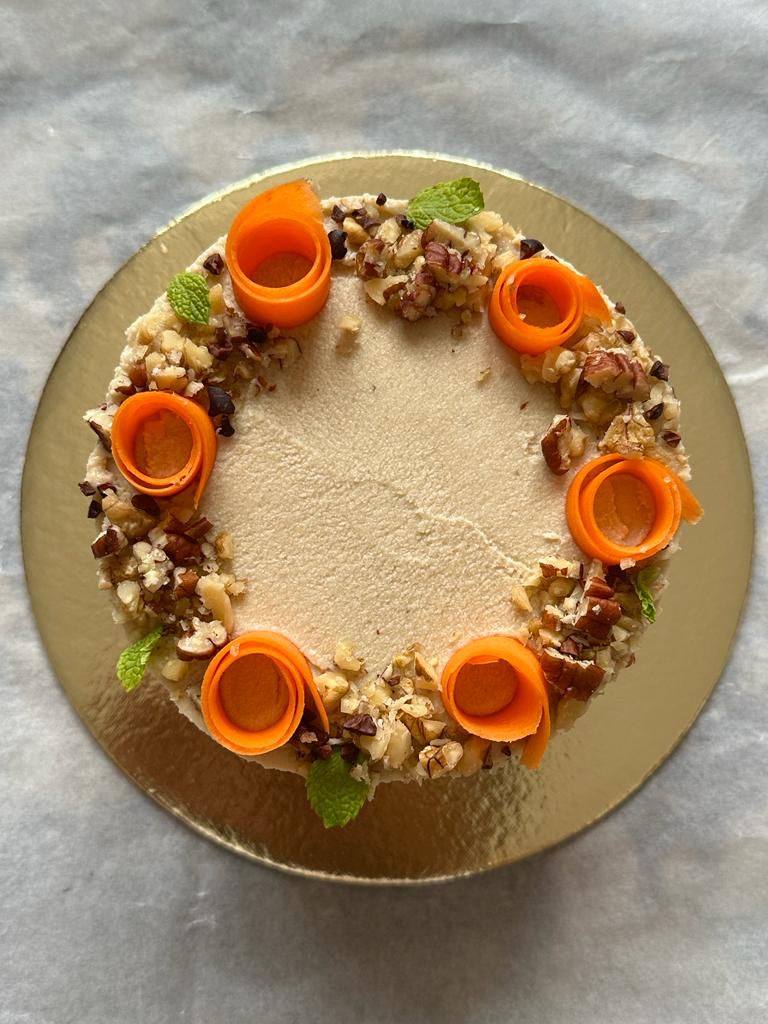 Cake | Carrot Walnut - Flourless - Vegan, Gluten Free & Refined Sugar Free - Nature&