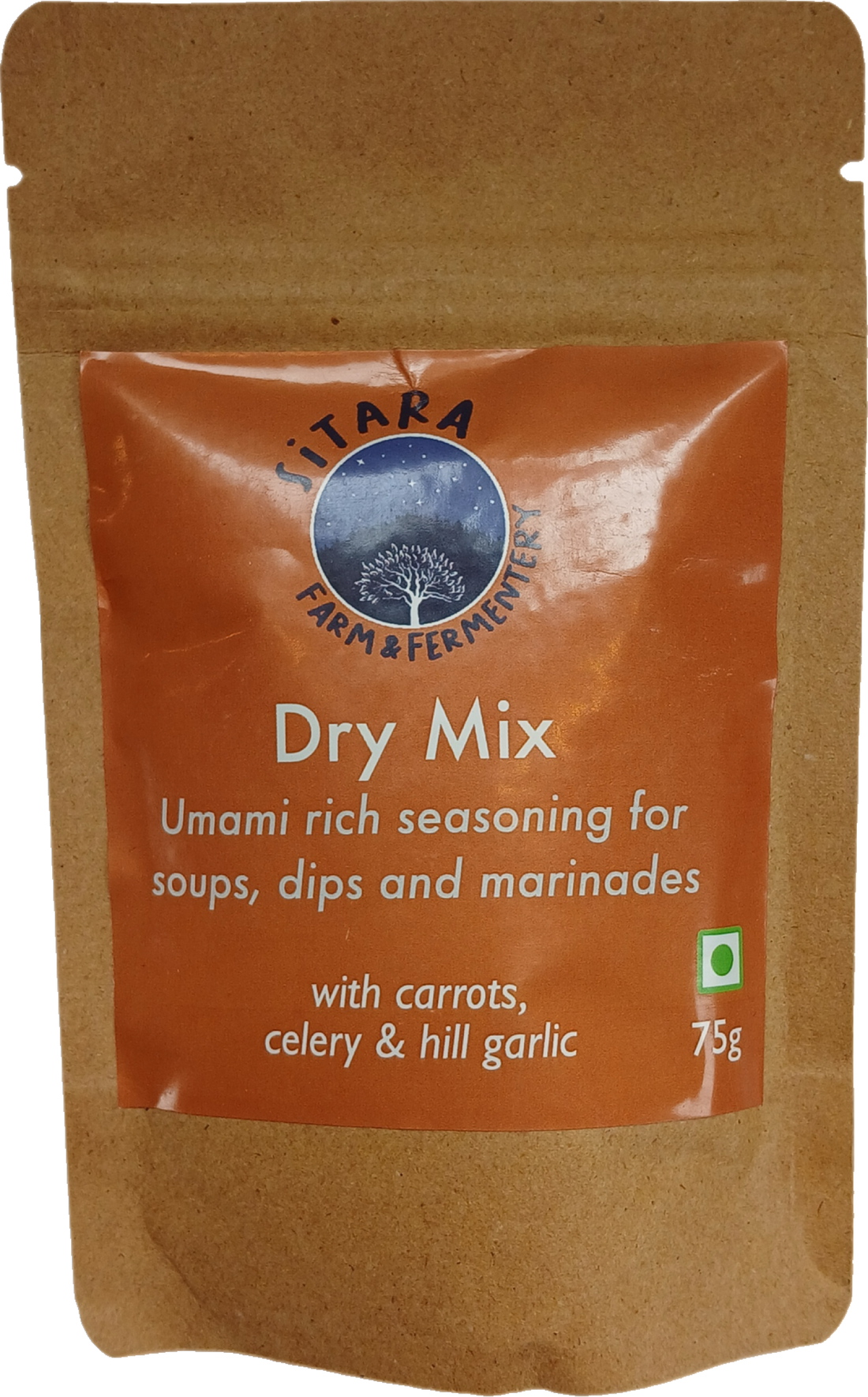 Dry Mix | Umami Rich Seasoning For Soups, Dips And Marinades (With Carrots Celery & Hill Garlic) - No Added Preservatives - Sitara - 75gm
