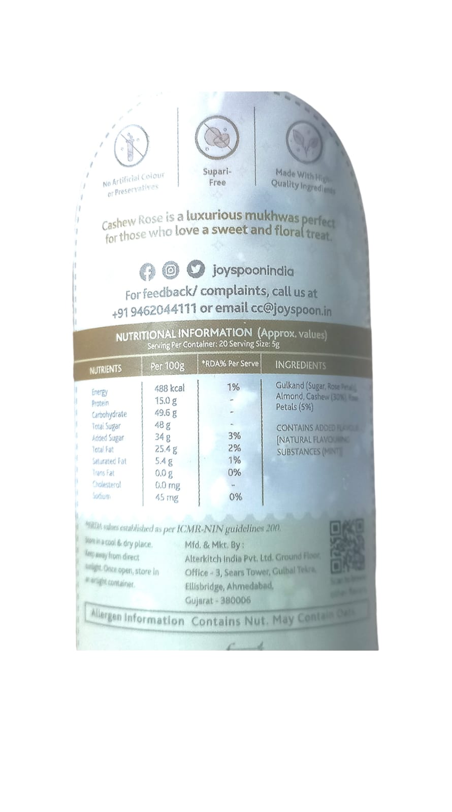 Mouth Freshener | Premium (Cashew Rose) - No Supari, No Preservatives & No Artificial Flavour – Joyspoon – 100gm