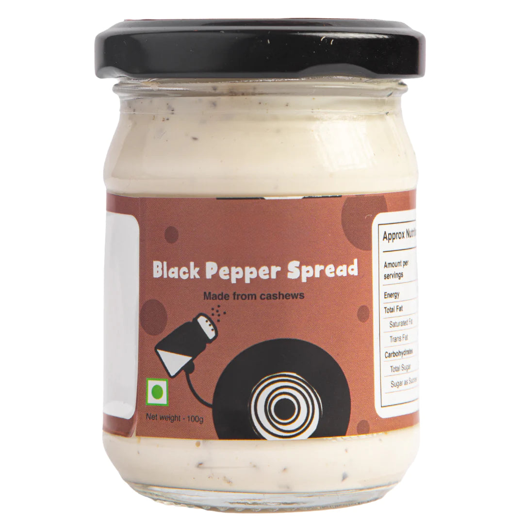 Vegan Cheese | Black Pepper Soft Cheese Spread – Dairy Free & Lactose Free - One Good Veganarke - 100gm