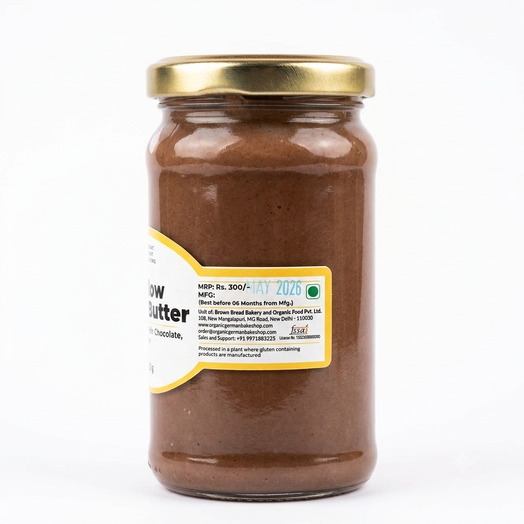 Butter | Cashew Choco Butter (Roasted Cashew, Dark Chocolate, Cocoa) -Gluten Free, Vegan - Organic German Bakeshop - 200gm