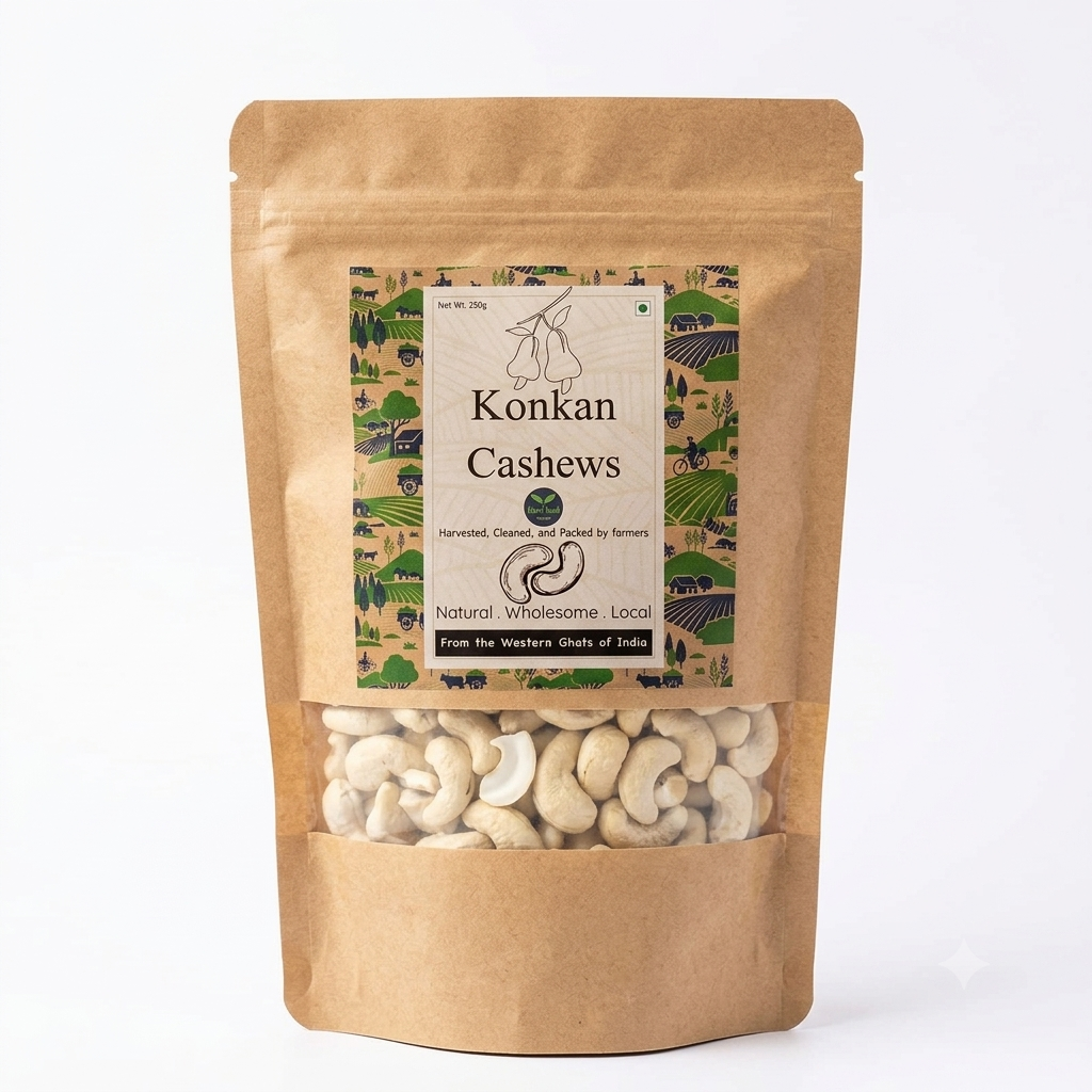 Cashews | Konkan Cashews - Plant Based, Super Food, Nutrient Dense-No Pesticides, No Chemicals -Khetibadi – 250gm