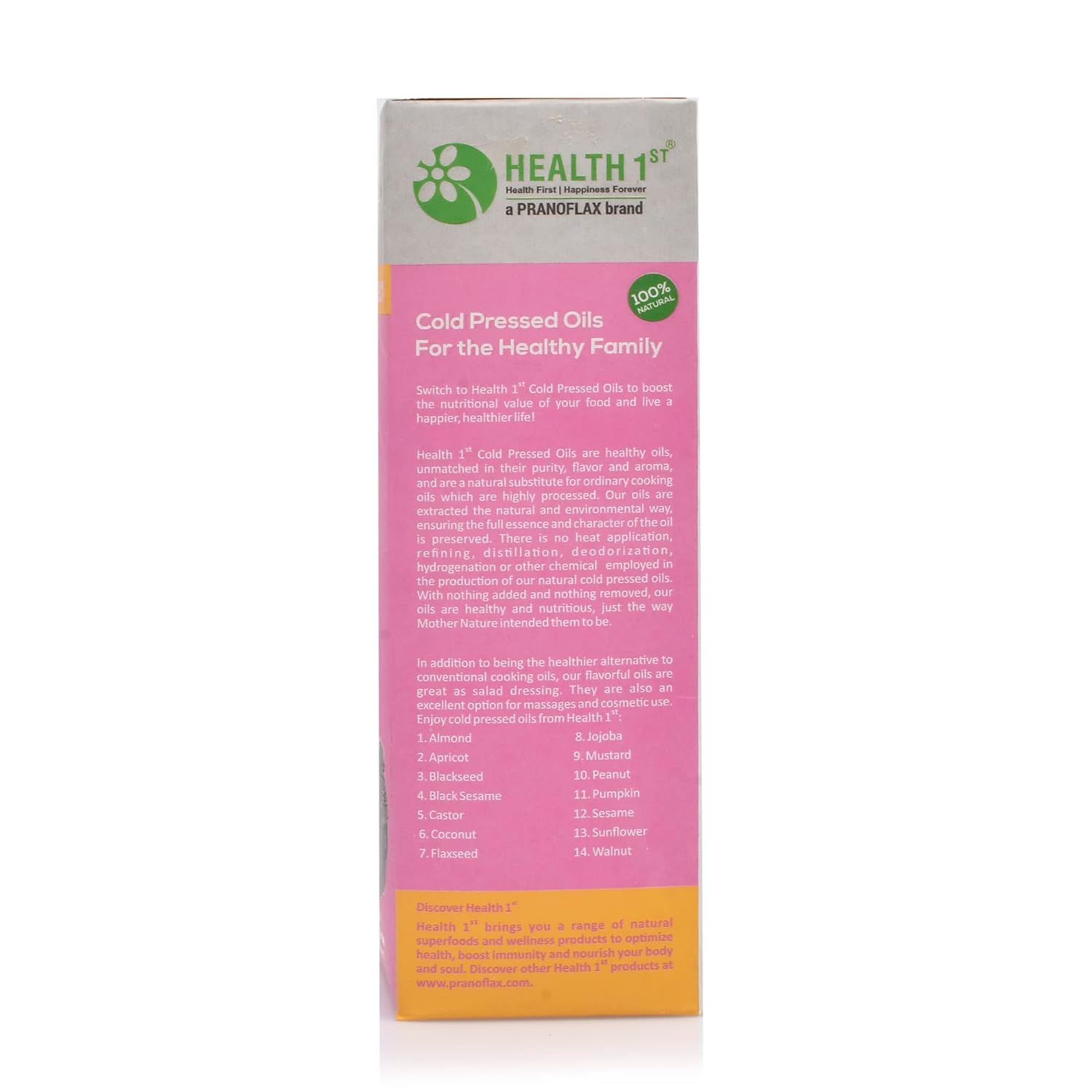 Castor Oil - Cold Pressed - Health 1st - 200ml