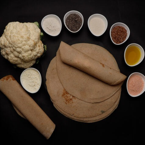 Tortilla | Cauliflower & Whey Protein Roti – Vegan, Gluten Free, No Maida, Diabetic Friendly & No Additives – Get Sorted - Pack Of 5