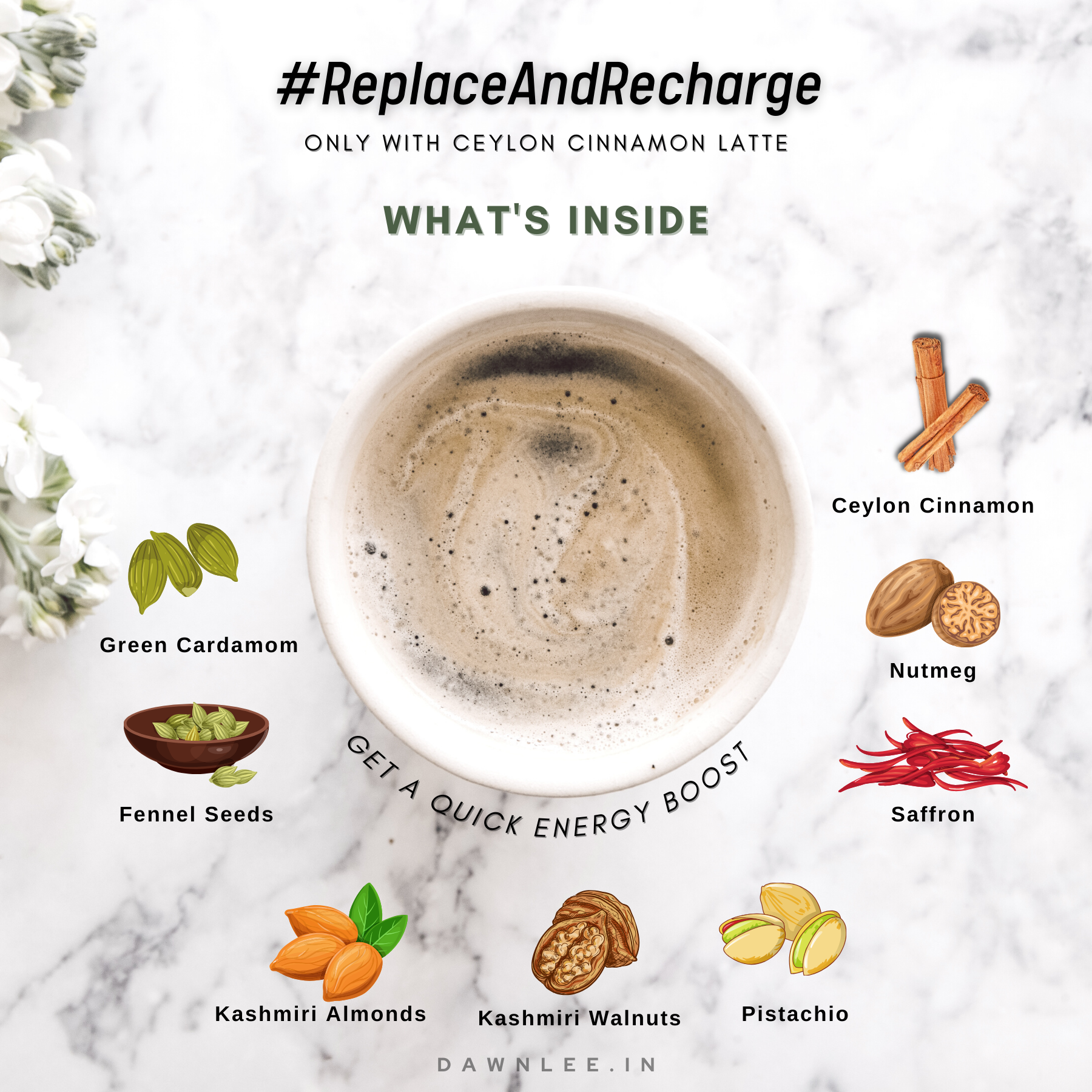 Ceylon Cinnamon Latte | Vegan, No Added Sugar, No Cassia & No Added Preservatives – Dawn Lee – 100gm