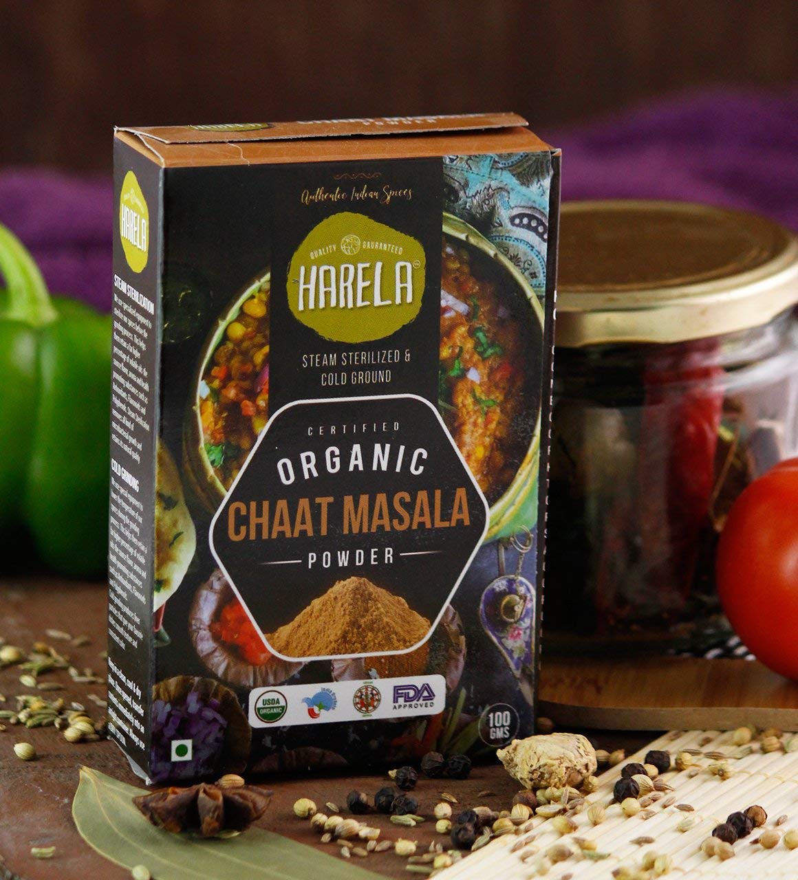 Chaat Masala Powder | Certified Organic - Cold Pressed & Steam Sterilized - No Additives & No Added Preservatives - Harela - 100gms