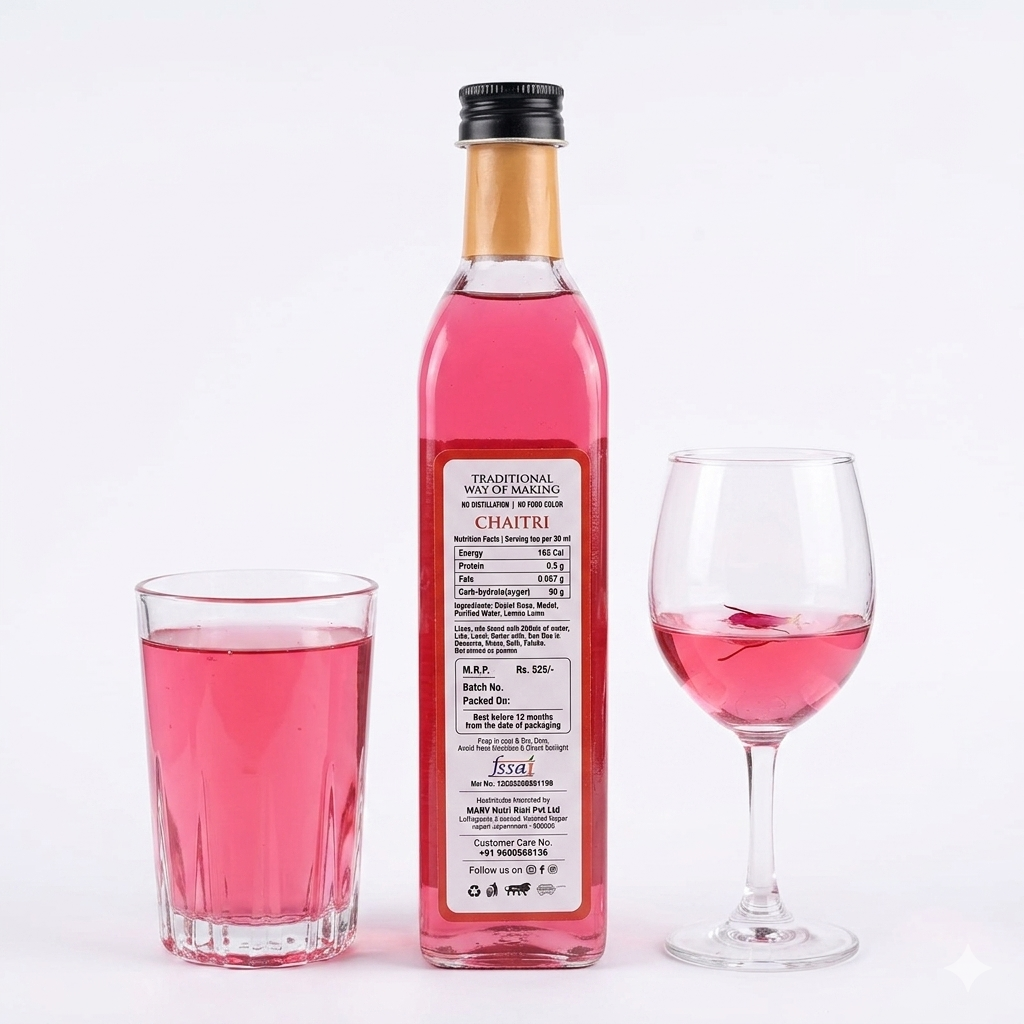 Sharbat | Chaitri Khaas - Taste Of Rajputana -Natural Ingredients - No Added Artificial Colors, Distillation & No Added Preservatives - 5S Farm - 700ml