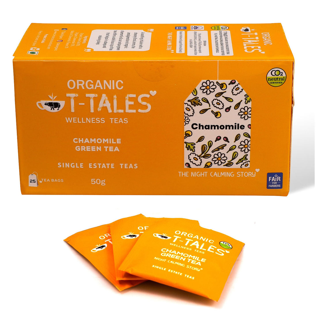 Tea | Chamomile Green Tea - Organic - Single Estate Teas - T-Tales - 25 Tea Bag