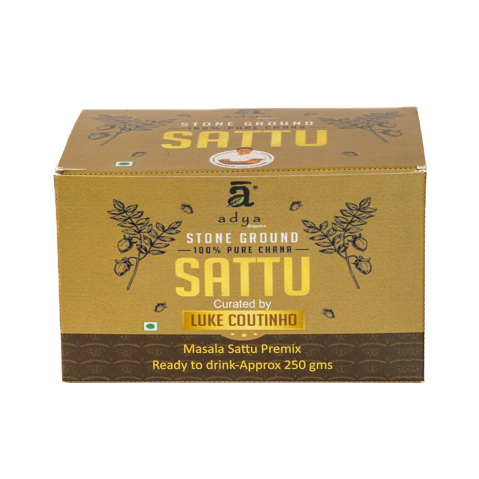 Chana Sattu | Stoneground (Luke Coutinho) - Masala Chana Premix - Ready To Drink - Organic - Gluten Free - Adya Organics - 250gm