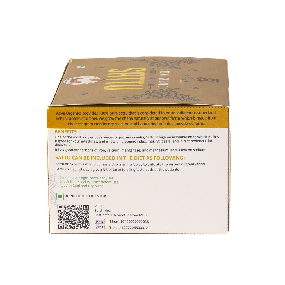 Chana Sattu | Stoneground (Luke Coutinho) - Masala Chana Premix - Ready To Drink - Organic - Gluten Free - Adya Organics - 250gm