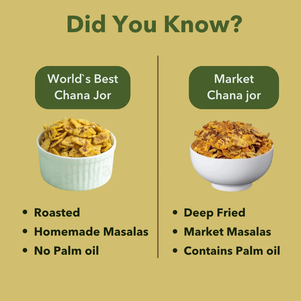 Chana Jor | 74g Protein – Roasted – Handmade – Vegan, Gluten Free, Jain Friendly, No Maida, No Palm Oil, High In Fibre And Protein – Svasthyaa – 500gm