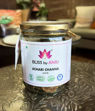 Mathri | Achari Channa Mathri - Plant Based Whole Food - Oil Free, Lactose Free & No Added Preservatives - Bliss Box Food - 200gm