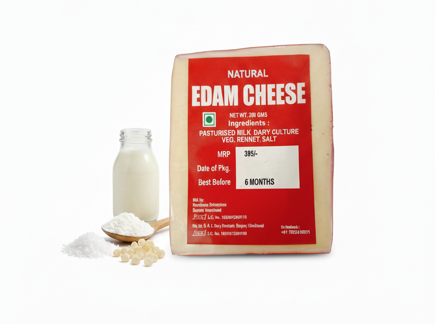 Cheese| Edam Cheese - Pasteurized - Natural - 200gm