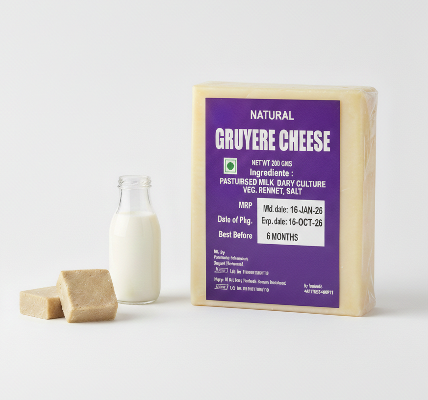 Cheese| Gruyere Cheese - Pasteurized - Natural - 200gm