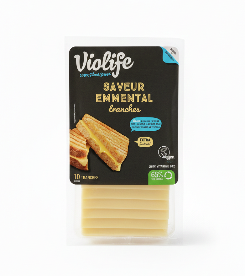 Cheese | Tranches Saveur Emmental -100% Plant Based - Vegan, Gluten Free, Dairy Free, Soya Free, Lactose Free & No Added Preservatives - Violife 200gm