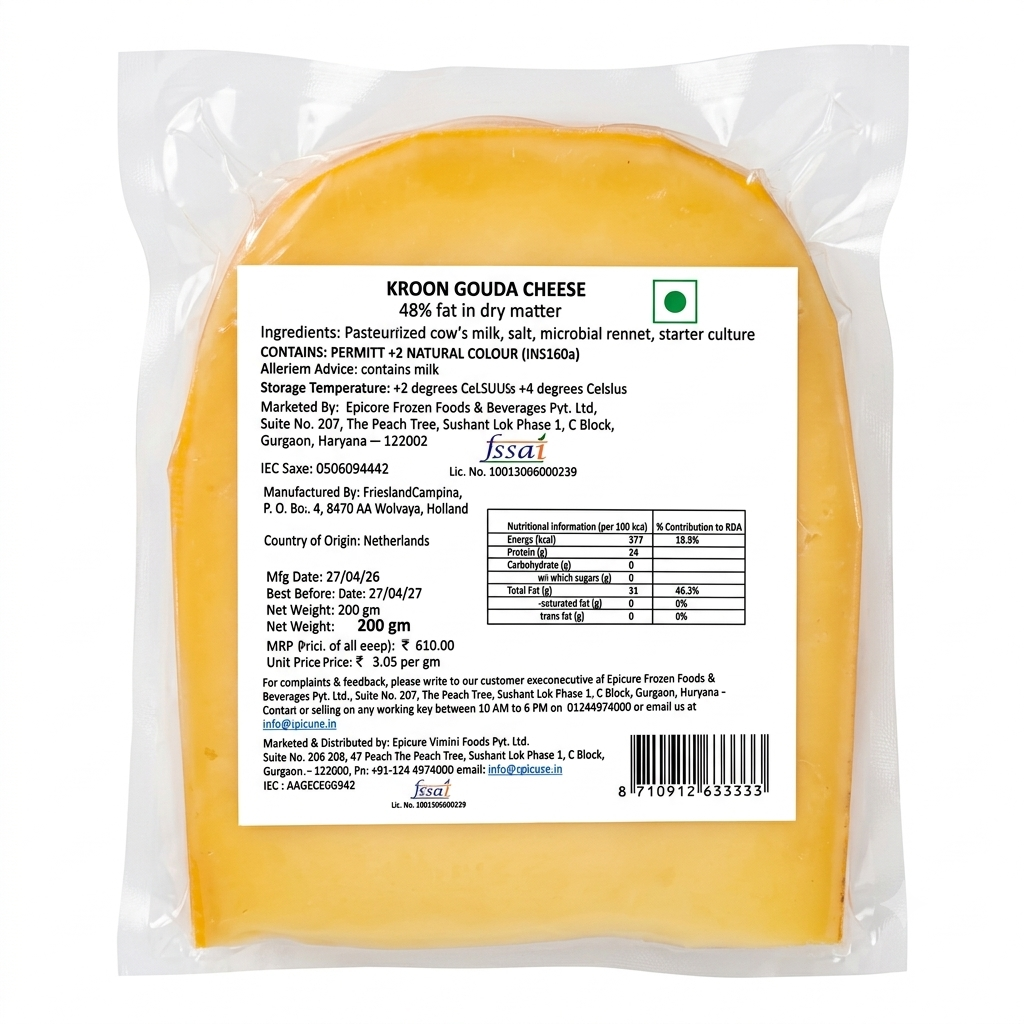 Gouda Mild Cheese - Holland - Kroon - 200gm