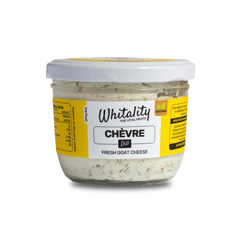 Fresh Goat Cheese - Chèvre with Dill - Whitality – Made With Pasteurized Goat Milk - 200gm