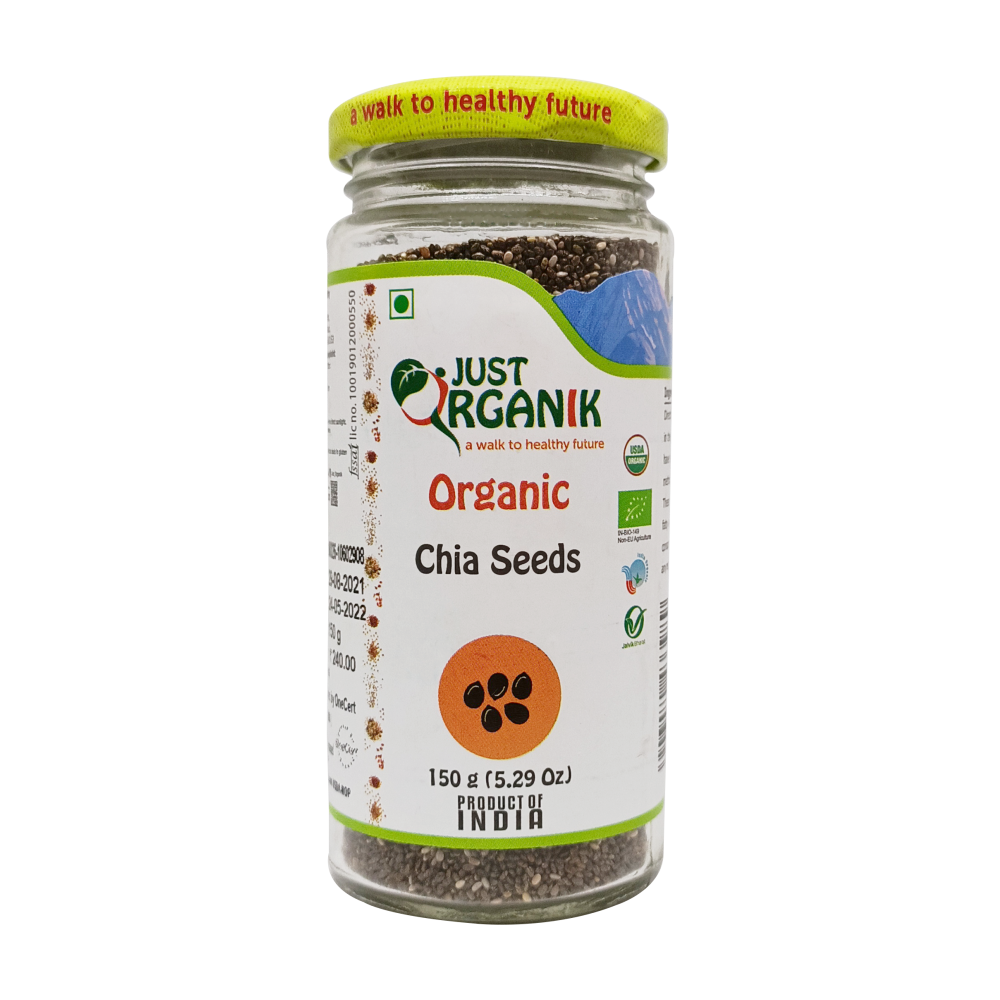 Chia Seeds | USDA Organic - Just Organik - 150gm