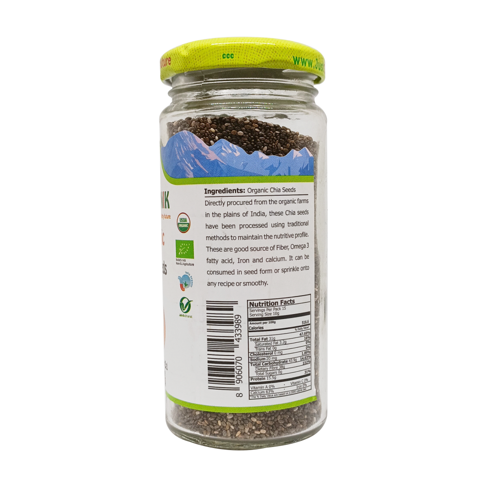 Chia Seeds | USDA Organic - Just Organik - 150gm