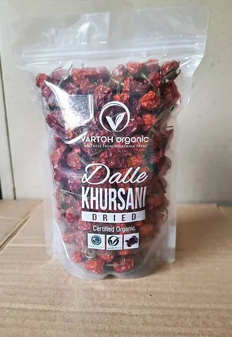Chilli | Dalle Chilli (Dried) - Whole - Dehydrated – Organic – Vartoh Organic – 100gm