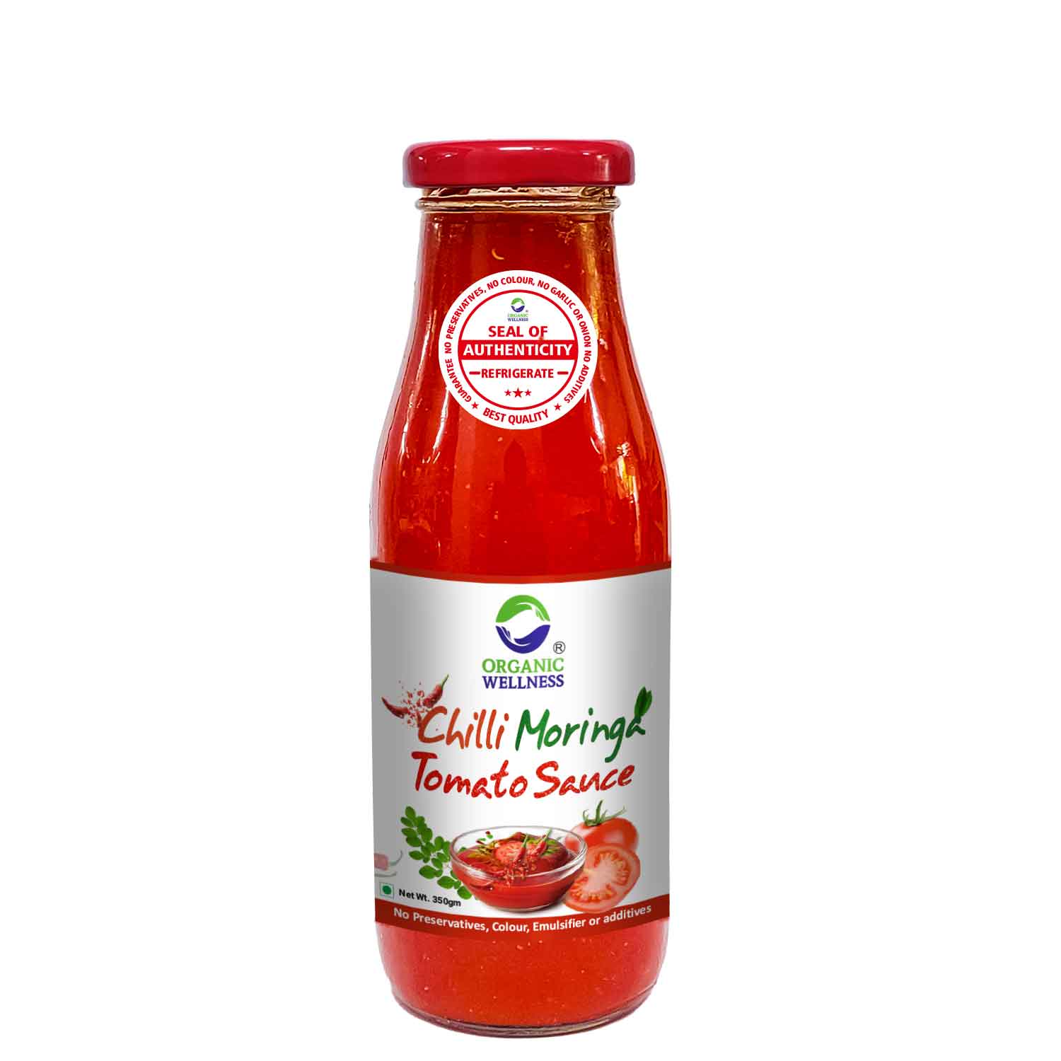Tomato Ketchup | Chilli Moringa - No Added Preservatives, Colours & Flavours - Organic Wellness - 350gm