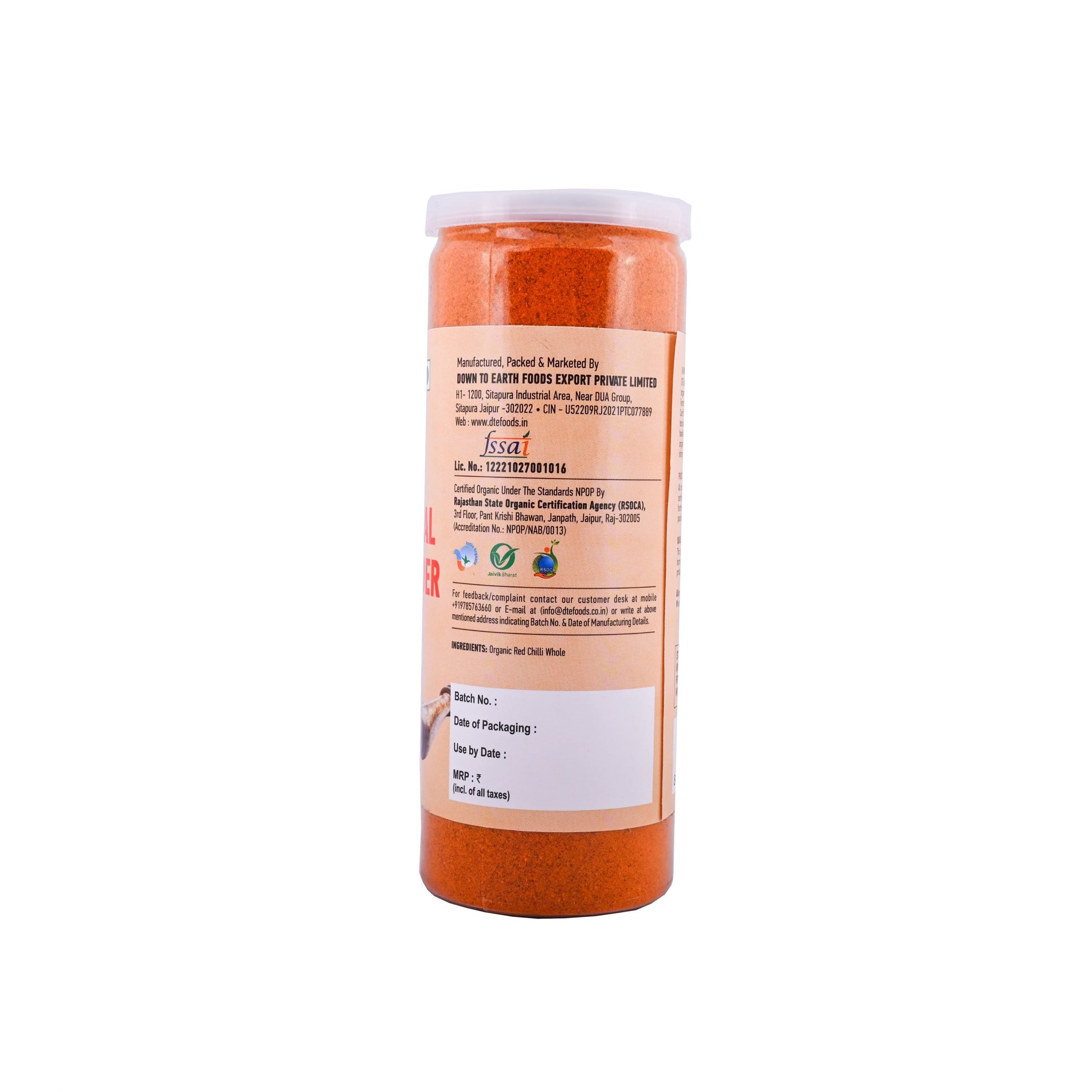 Chilli Powder | Kashmiri Lal Mirch - Organic - DTE - 100gm