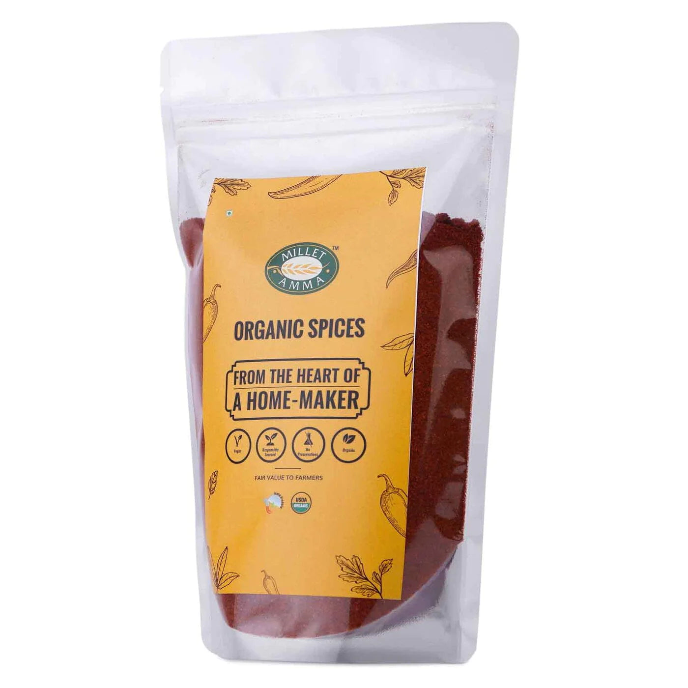 Chilli Whole | Red (Guntur) - Organic - Vegan & Gluten Free - Millet Amma - 100gm