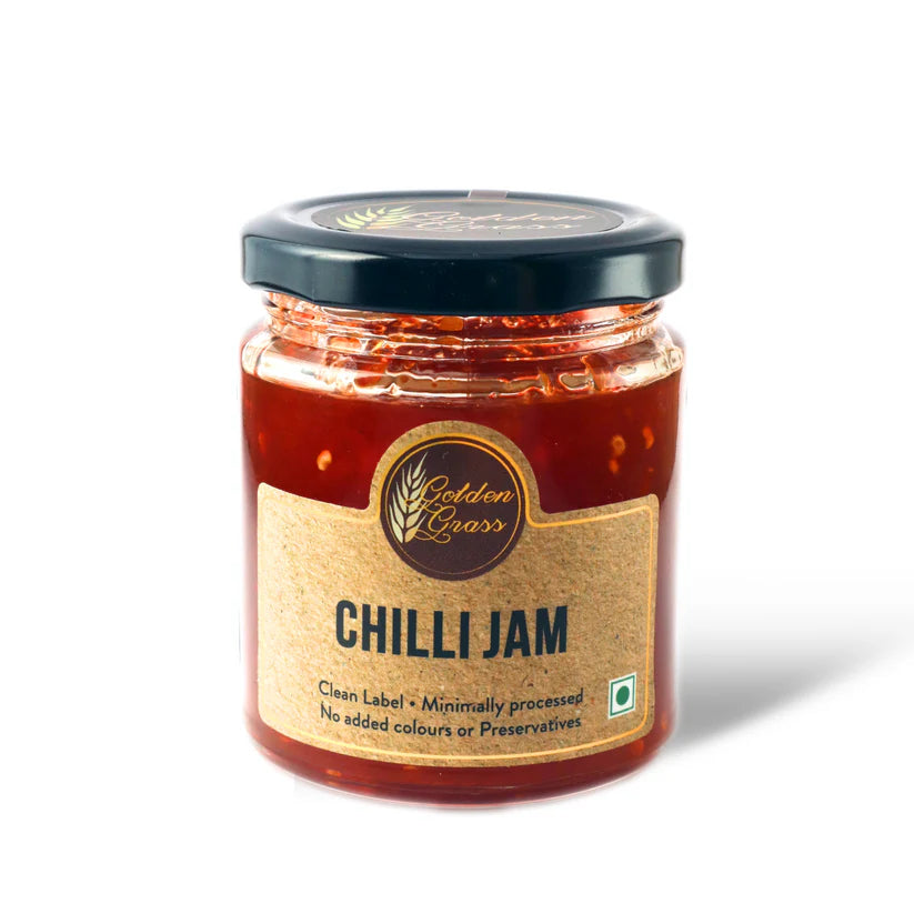 Jam | Chilli Jam - 100% Natural – Vegan, No Added Colour & No Added Preservatives – Golden Grass – 200gm