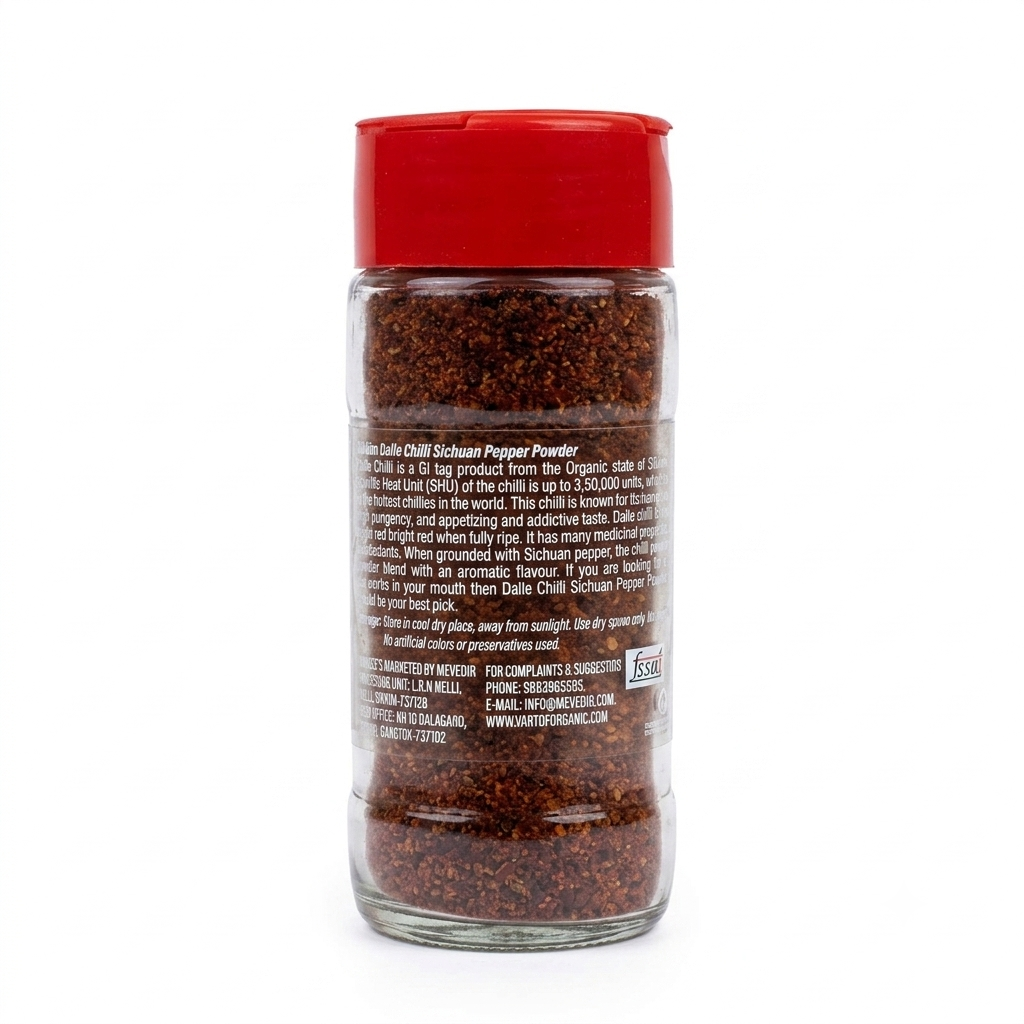 Powder | Dalle Chilli (Sichuan Pepper) - Vartoh Organic - 50gm
