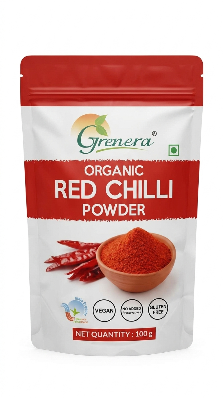 Chilli Powder | Red Chilli Powder -Vegan, Gluten Free- No Added Preservatives - Grenera - 100gm