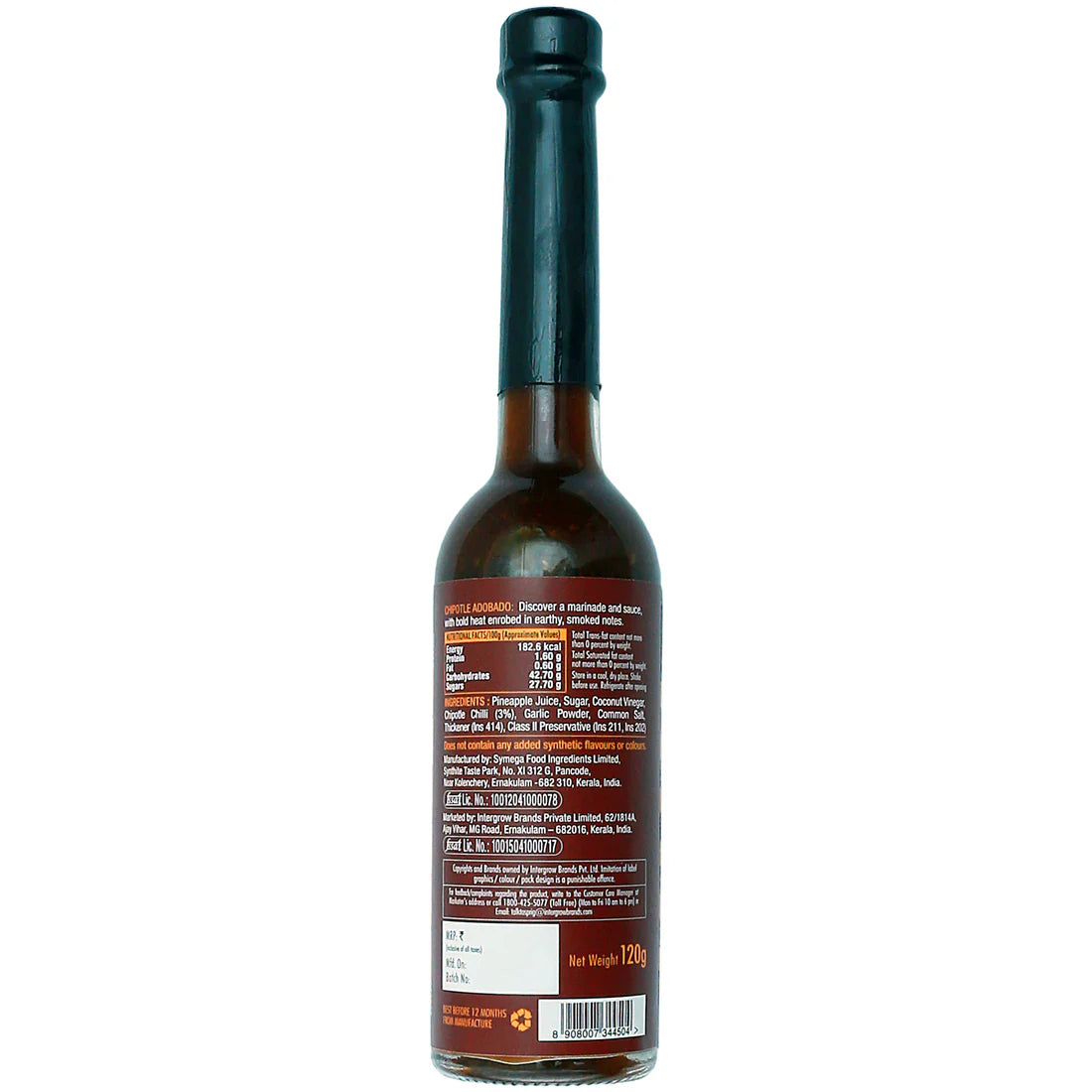 Chilli Sauce | Chipotle Adobado Mexican Chilli Sauce - Vegan, Gluten Free & No Added Sugar - Sprig - 120gm