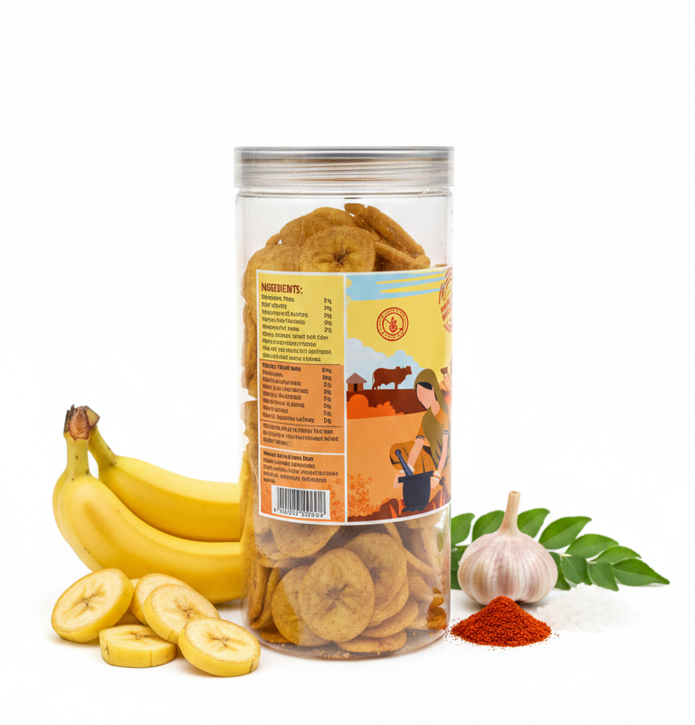 Chips | Banana Chips (Indian Desi Masala) - Made With Organic Ingredients - Healthy - Not Fried - Gluten Free, Cruelty Free, High In Fibre & No Added Preservatives - Matratva - 250gm