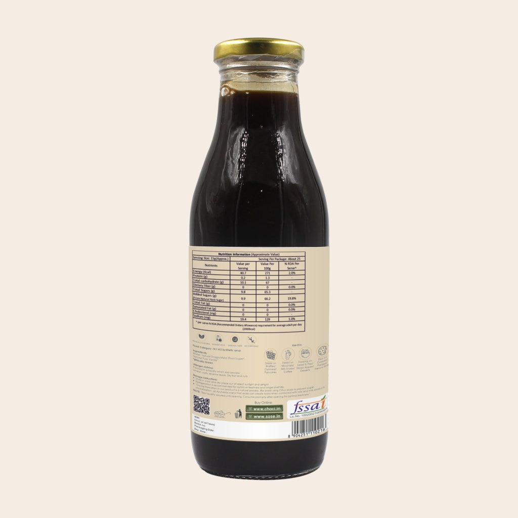 Syrup | Choci Caramel Syrup (Made With Natural And Ethical Ingredients) - Natural - Sulphur Free, Cane Free, No Colors, No Preservatives & No Artificial Flavour - Suryan Organic - 370gm