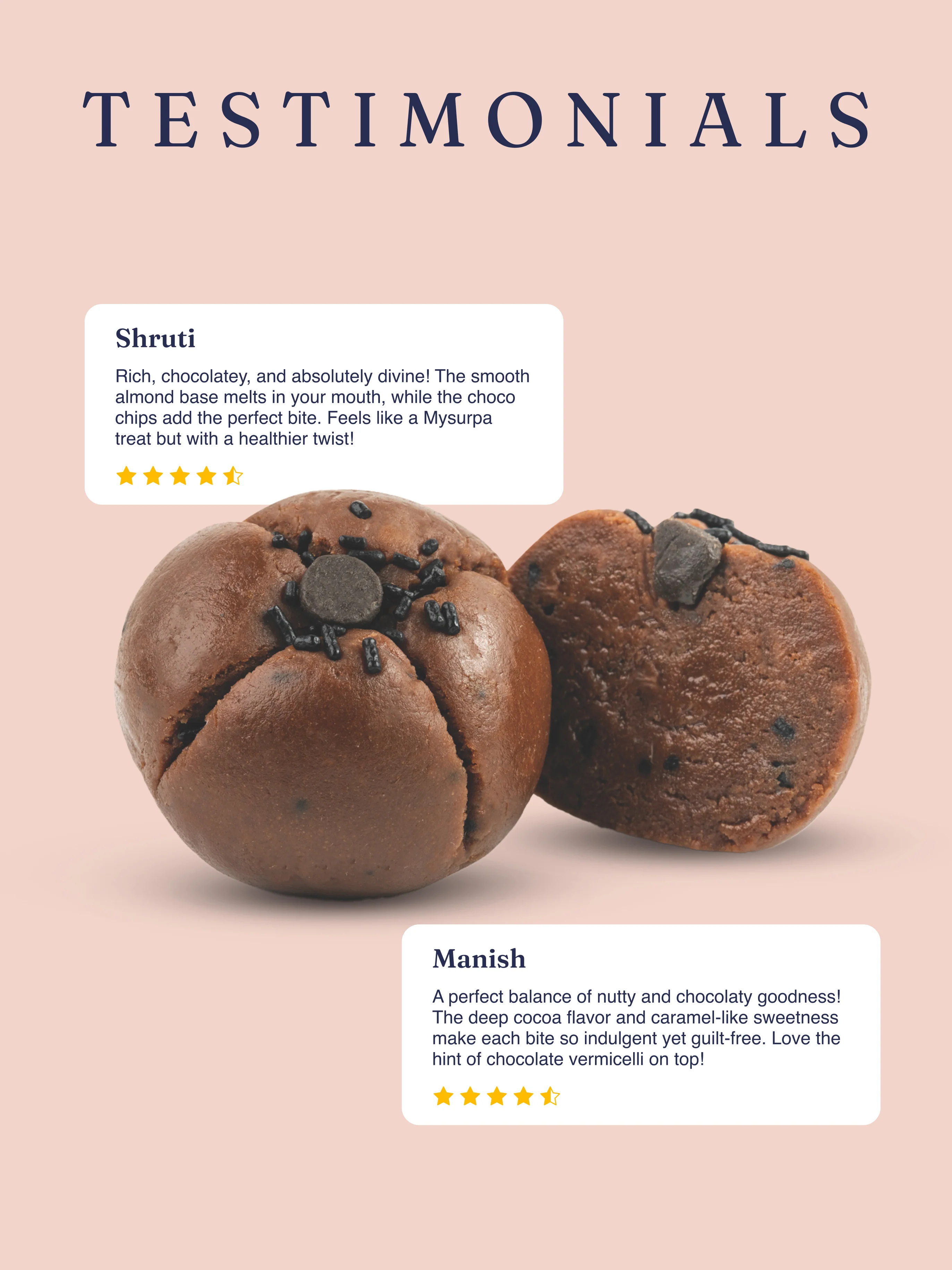 Choco Almond Pearls - No Refined Sugar, No Maida & No Preservatives - The Coconut Sugar Company - 9Pcs