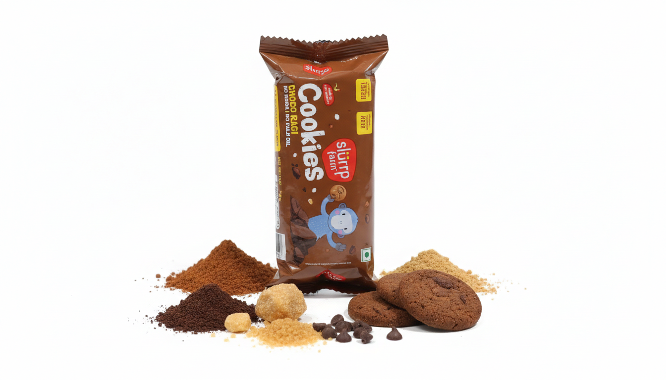 Cookies | Choco Ragi Cookies-No Maida & No Palm Oil - Slurrp Farm - 78gm