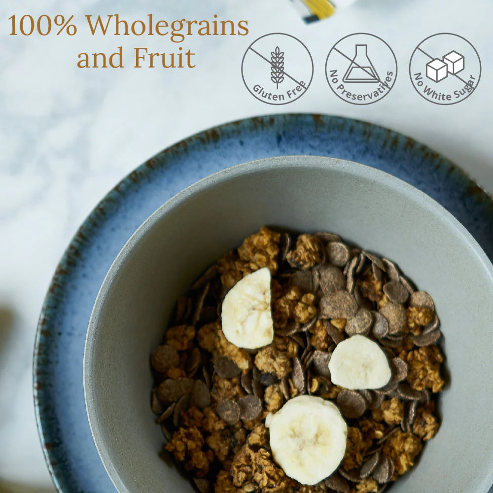 Chocochip Oat Clusters & Ragi Flakes With Banana - Wingreens Harvest - 350gm