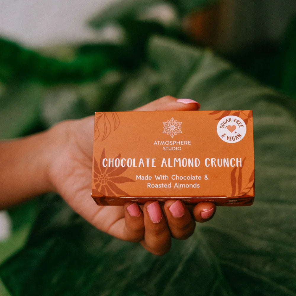 Chocolate Fudge | Almond Crunch - Indian – Vegan, Gluten Free, Sugar Free, Keto Friendly & Dairy Free – Atmosphere – 2 Piece - 48gm
